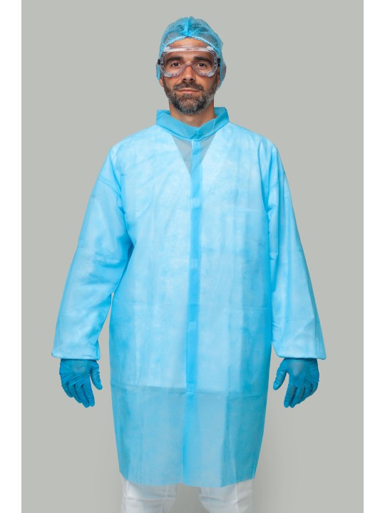 Bata desechable azul PP 30g/m² | KiotechProtección