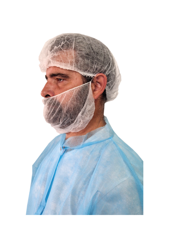 Cubre barba blanco desechable PP | KiotechProtección