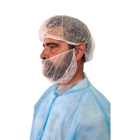 Cubre barba blanco desechable PP | KiotechProtección