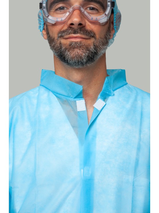 Bata desechable azul PP 30g/m² | KiotechProtección