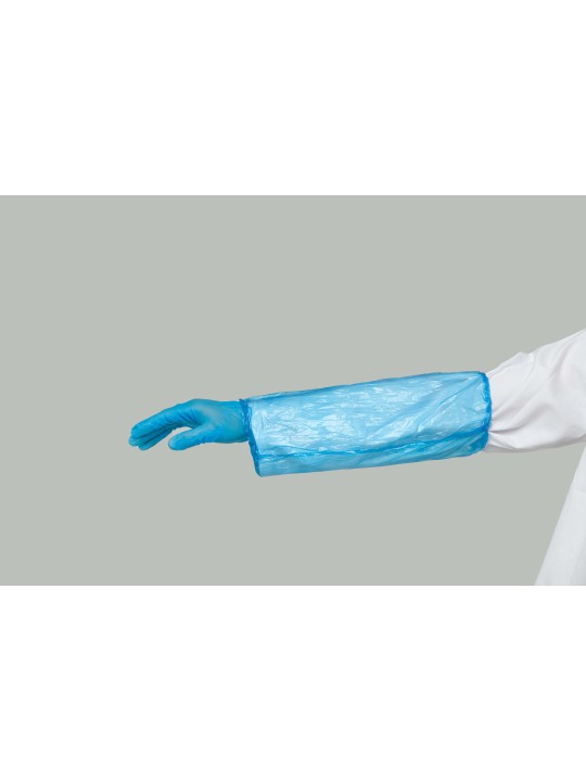 Cubre mangas desechable azul PE galga 160 | KiotechProtección