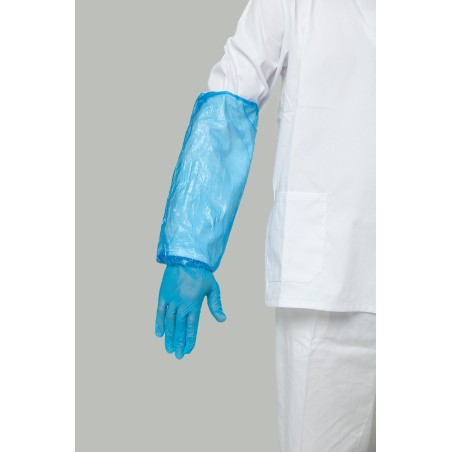 Cubre mangas desechable azul PE galga 160 | KiotechProtección