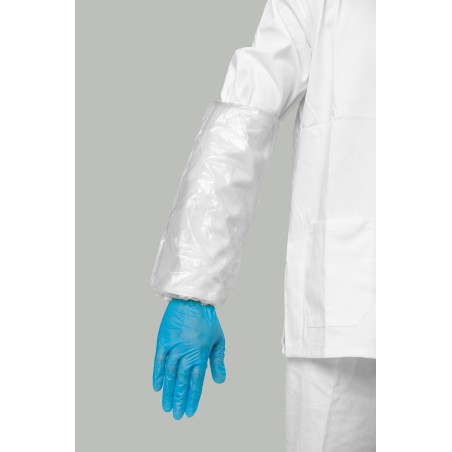 Cubre mangas desechable blanco PE galga 160 | KiotechProtección