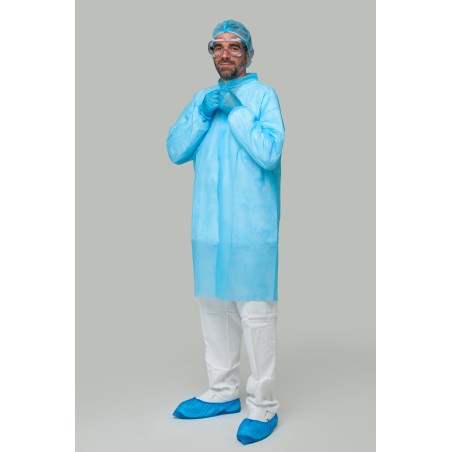 Bata desechable azul PP 30g/m² | KiotechProtección