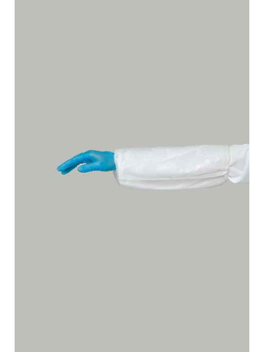 Cubre mangas desechable blanco PE galga 160 | KiotechProtección