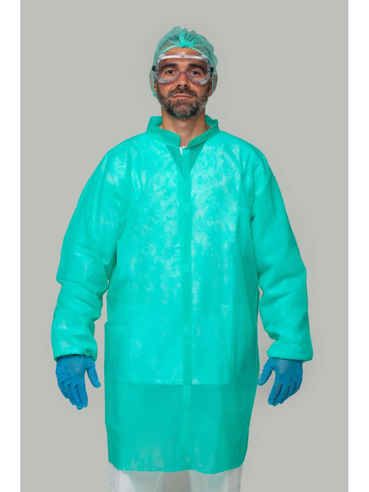 Bata desechable verde PP 30g/m² | KiotechProtección