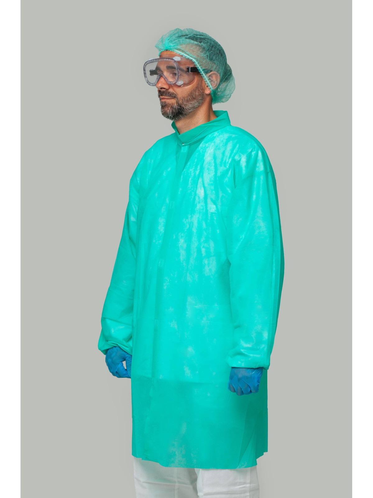 Bata desechable verde PP 30g/m² | KiotechProtección