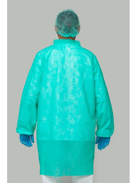 Bata desechable verde PP 30g/m² | KiotechProtección