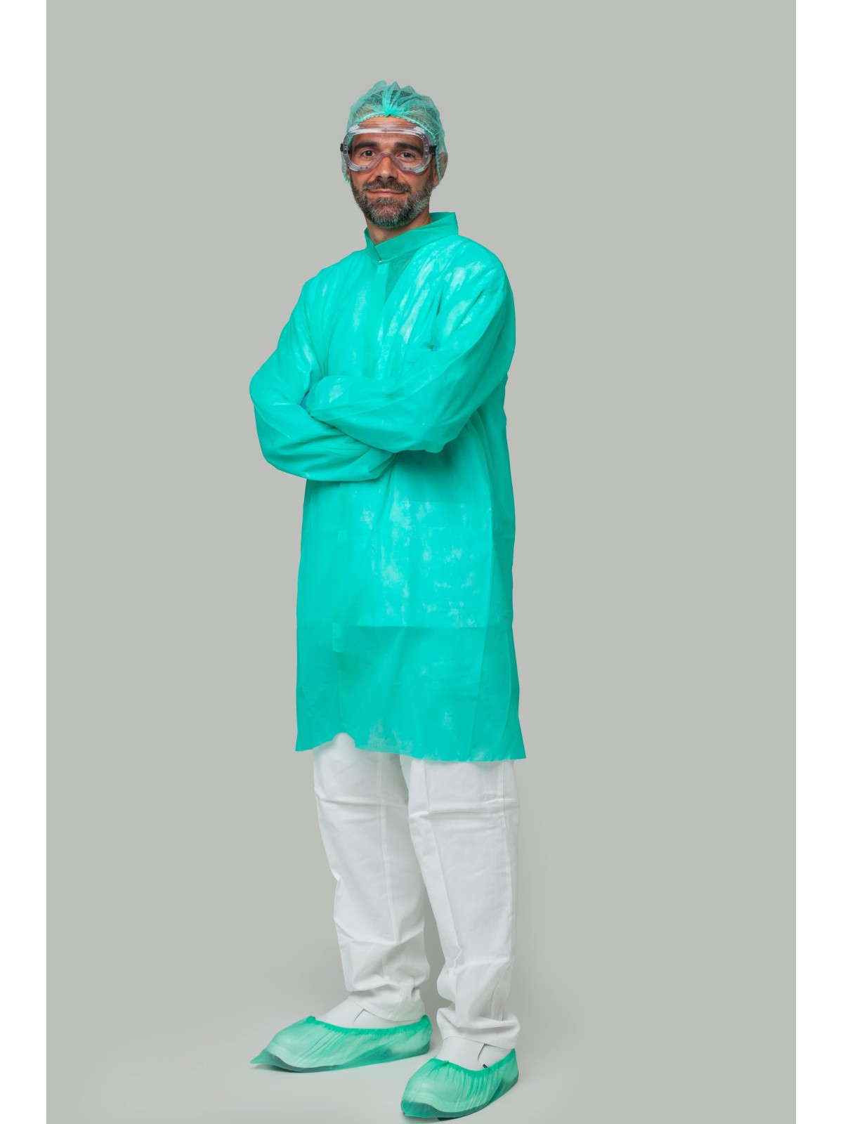 Bata desechable verde PP 30g/m² | KiotechProtección