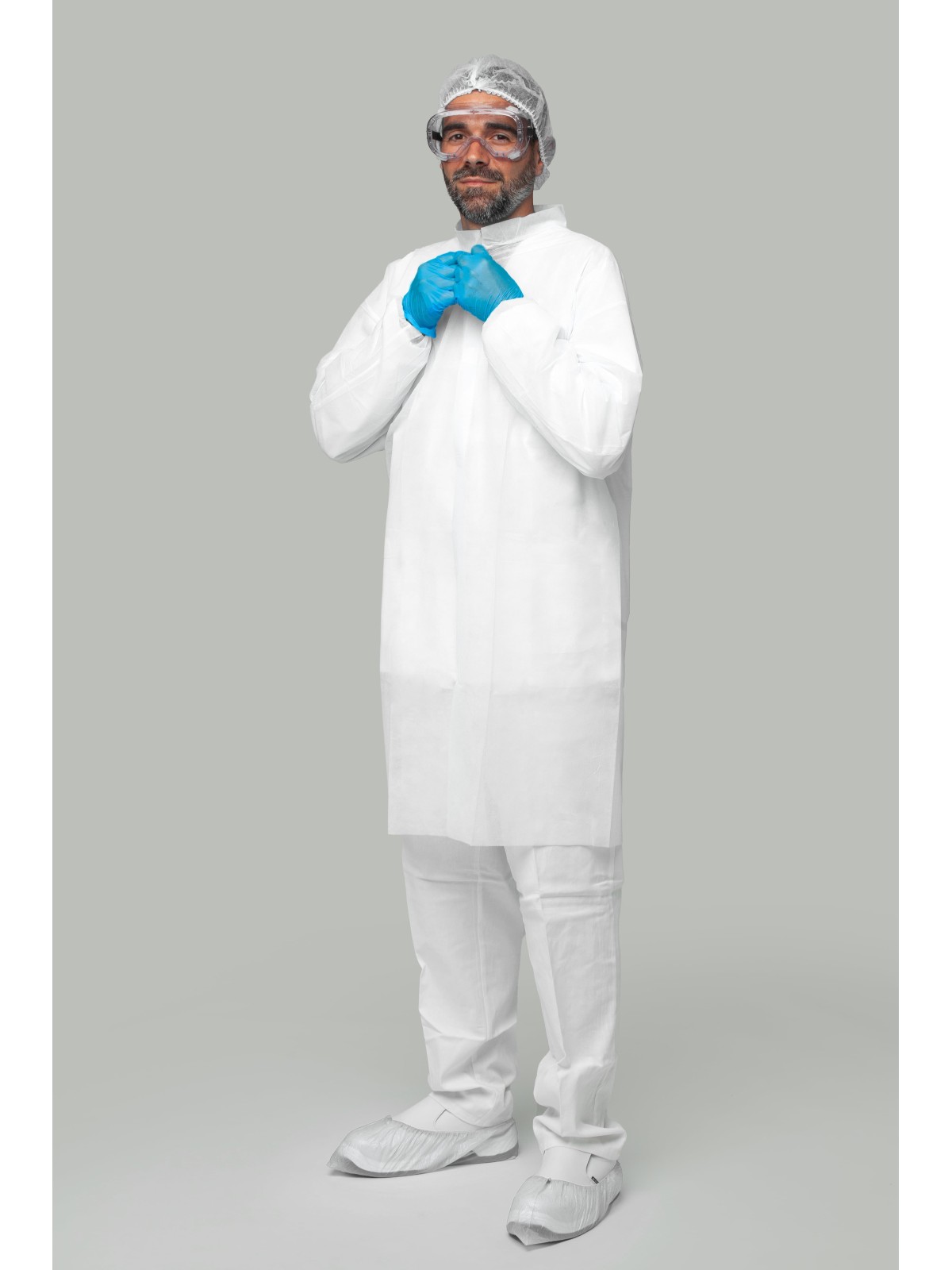 Bata desechable blanca PP 30g/m² | KiotechProtección