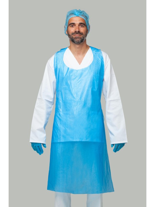 Delantal desechable azul PE galga 80 | KiotechProtección