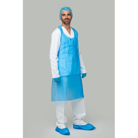 Delantal desechable azul PE galga 80 | KiotechProtección