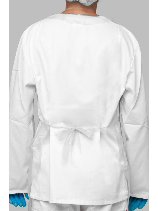 Delantal desechable blanco PE galga 80 | KiotechProtección