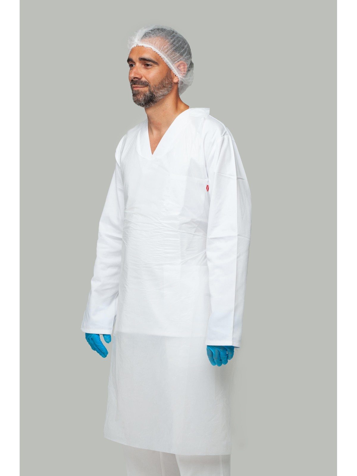 Delantal desechable blanco PE galga 80 | KiotechProtección