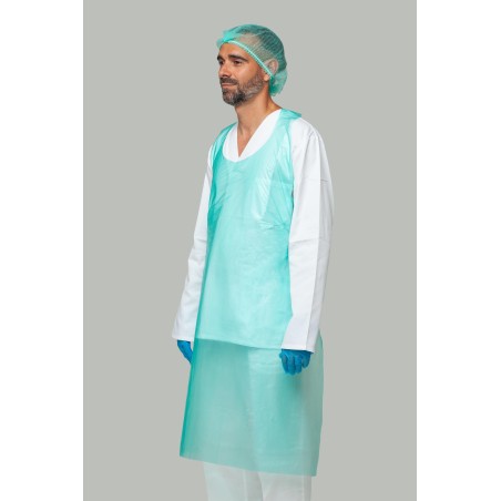 Delantal desechable verde PE galga 80 | KiotechProtección