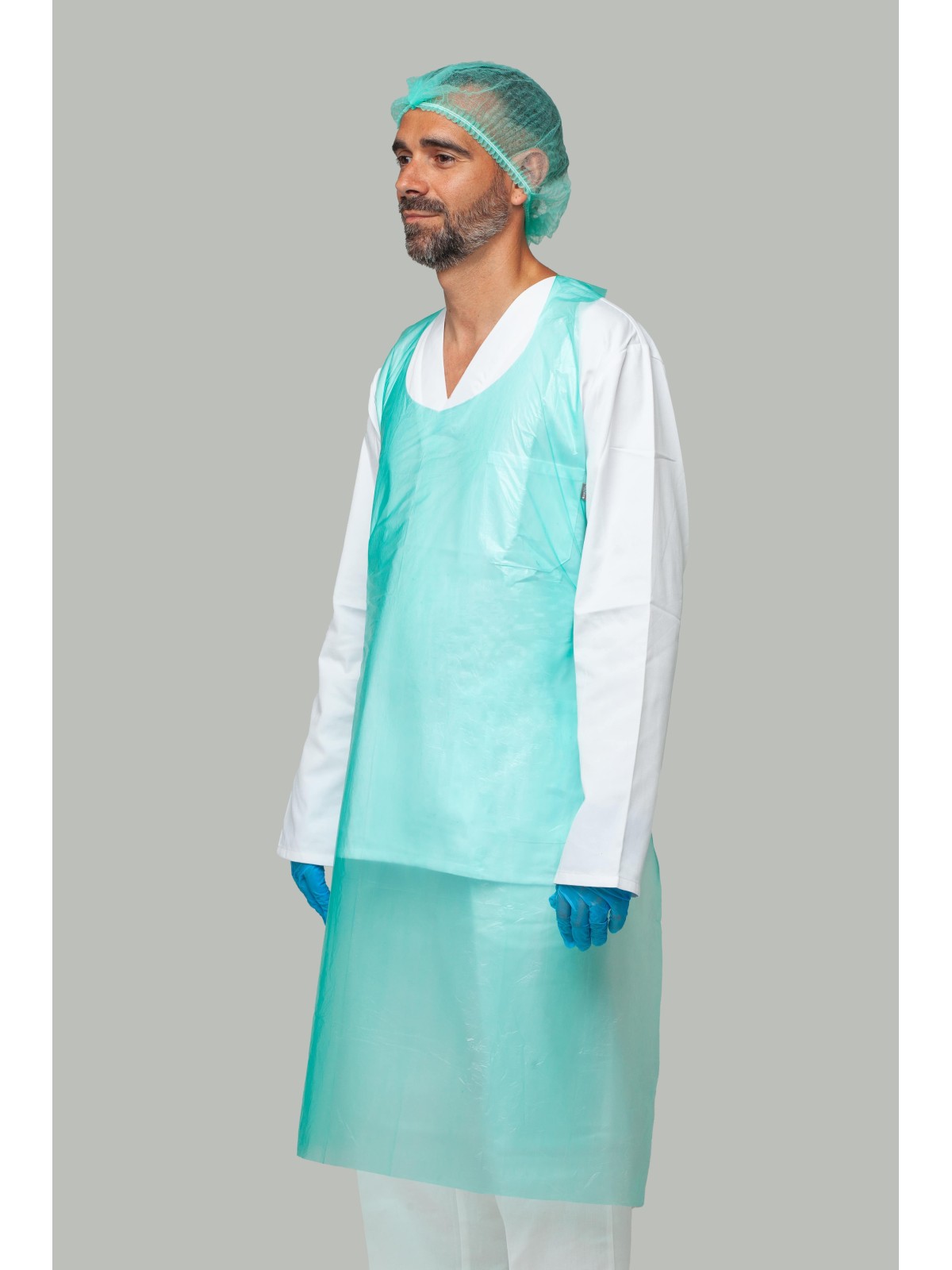 Delantal desechable verde PE galga 80 | KiotechProtección