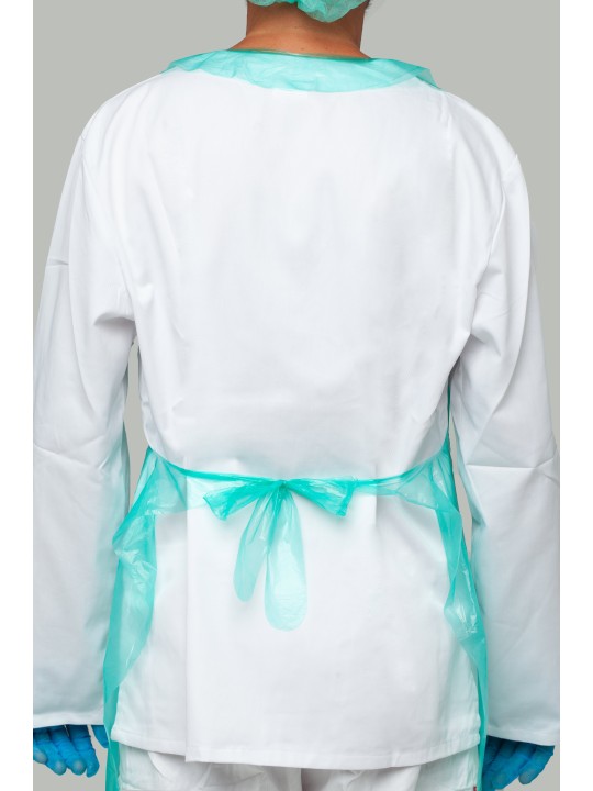 Delantal desechable verde PE galga 80 | KiotechProtección