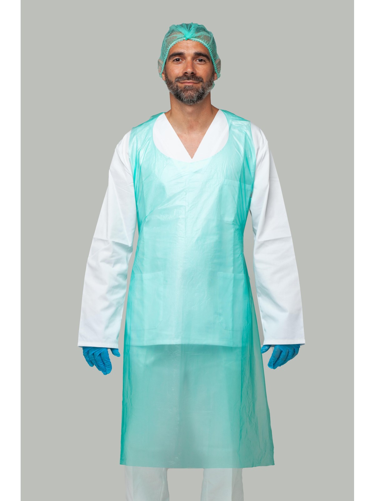 Delantal desechable verde PE galga 80 | KiotechProtección